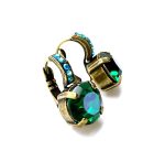 Mariana Earrings Timeless Emerald & Aquamarine Austrian Crystals My Treasures Coll. - Image 3