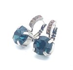 Earrings By Mariana My Treasures Coll. Glamorous Montana & Smoked Topaz Swarovski Crystals