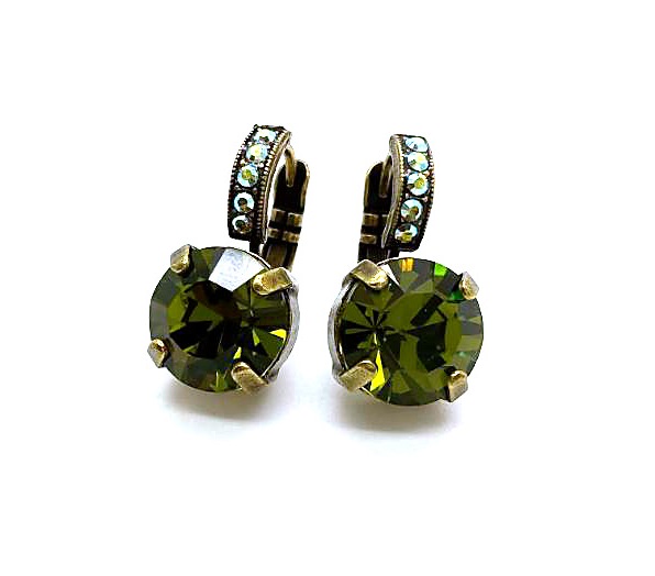 Mariana Earrings Adorable Olivine & AB Austrian Crystals My Treasures Coll.