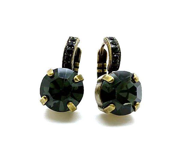 Mariana Earrings My Treasures Coll. Exquisitely Elegant Morion Austrian Crystals