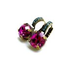 Mariana Earrings Sassy Fuchsia & Aquamarine Austrian Crystals Sorbet Sweet Summer Coll. - Image 2