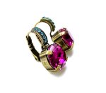 Mariana Earrings Sassy Fuchsia & Aquamarine Austrian Crystals Sorbet Sweet Summer Coll. - Image 3