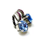 Mariana Earrings Shimmering Fuchsia & Aquamarine Austrian Crystals Sunrise Sweet Summer Coll. - Image 3