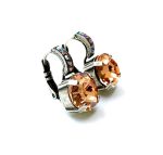 Earrings By Mariana Woman Elegant Peach and AB Swarovski Crystals - Image 3