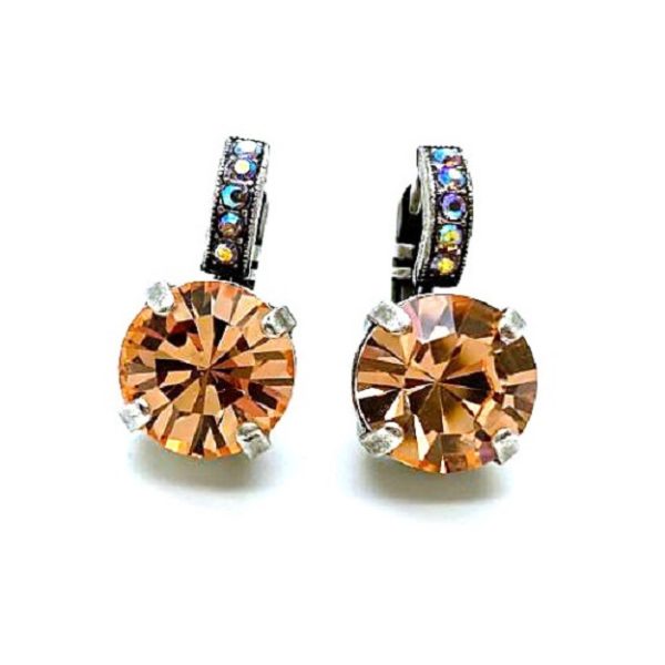 Earrings By Mariana Woman Elegant Peach and AB Swarovski Crystals