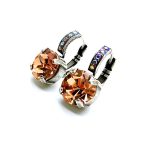 Earrings By Mariana Woman Elegant Peach and AB Swarovski Crystals - Image 2