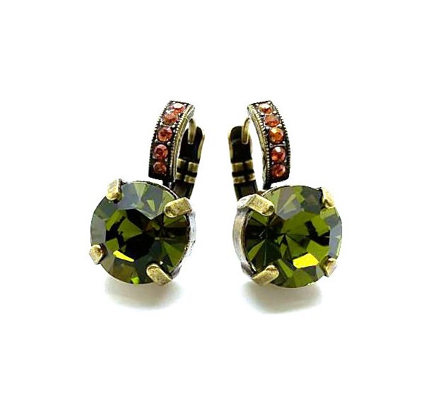 Mariana Earrings Simply Elegant Olivine & Madeira Topaz Austrian Crystals My Treasures Coll.