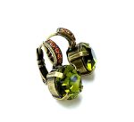 Mariana Earrings Simply Elegant Olivine & Madeira Topaz Austrian Crystals My Treasures Coll. - Image 3