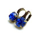Mariana Earrings Alluring Sapphire & Smoked Topaz Austrian Crystals My Treasures Coll. - Image 2