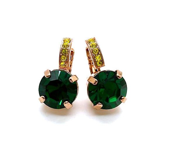 Earrings By Mariana Woman Precious Emerald and Jonquil Swarovski Crystals