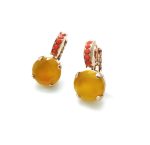 Mariana Earrings Orange & Yellow Opal Austrian Crystals Masai Africa Coll. - Image 3
