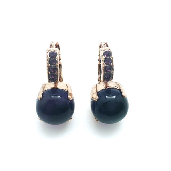 Mariana Earrings Elegant Amethyst Mineral & Purple Swarovski Crystals My Treasures Coll.