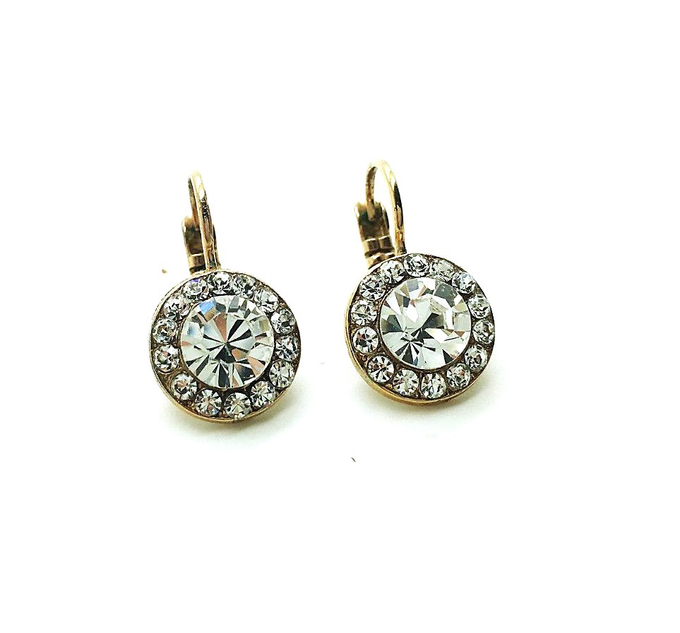 E-1129-001001-RG6 (2) Earrings By Mariana Woman Shimmering Clear Swarovski Crystals - Rose Gold - Image 1