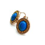 Mariana Earrings Timeless Turq Mineral & Amber Swarovski Crystals Jasmine East Meets West Coll. - Image 3