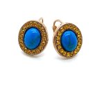 Mariana Earrings Timeless Turq Mineral & Amber Swarovski Crystals Jasmine East Meets West Coll.