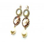 Earrings By Mariana Caribbean Life Coll.  Sophisticated Pearl Mineral, Topaz & Whites Austrian Crystals