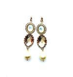 Earrings By Mariana Caribbean Life Coll.  Sophisticated Pearl Mineral, Topaz & Whites Austrian Crystals - Image 2