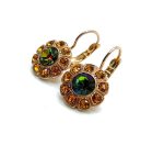 Earrings By Mariana Woman Floral Topaz and Vitrail Medium Swarovski Crystals - Image 2