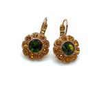 Earrings By Mariana Woman Floral Topaz and Vitrail Medium Swarovski Crystals