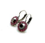 Mariana Earrings Sassy Fuchsia & Jet Hematite Swarovski Crystals Inspiration Coll. - Image 2