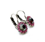 Mariana Earrings Sassy Fuchsia & Jet Hematite Swarovski Crystals Inspiration Coll. - Image 3