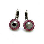 Mariana Earrings Sassy Fuchsia & Jet Hematite Swarovski Crystals Inspiration Coll.