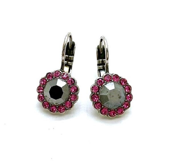 Mariana Earrings Sassy Fuchsia & Jet Hematite Swarovski Crystals Inspiration Coll.