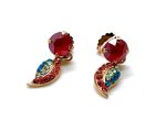 Mariana Earrings Leaf Dangling Colorful Swarovski Crystals Bird Of Paradise Botanica Coll.