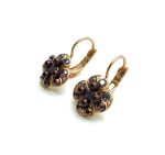 Earrings By Mariana Cinnamon Silk Road Coll. Clover Purples & Browns Austrian Crystals - Image 2