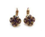 Earrings By Mariana Cinnamon Silk Road Coll. Clover Purples & Browns Austrian Crystals
