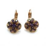 Earrings By Mariana Cinnamon Silk Road Coll. Clover Purples & Browns Austrian Crystals