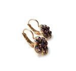 Earrings By Mariana Cinnamon Silk Road Coll. Clover Purples & Browns Austrian Crystals - Image 3