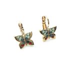 Earrings By Mariana Gaea Odyssey Coll. Lovely Butterfly Shaped Blues & Reds Austrian Crystals - Image 3
