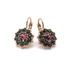Mariana Earrings Flower Shaped Greys & Pinks Austrian Crystals Madagascar Africa Coll. - Image 2