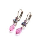 Earrings By Mariana Icons Coll. Dangling Pink and AB Swarovski Crystals - Image 2
