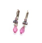 Earrings By Mariana Icons Coll. Dangling Pink and AB Swarovski Crystals