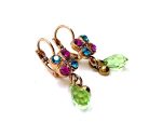 Mariana Earrings Charming Multicolor Swarovski Crystals Seashell Ambrosia Coll. - Image 3