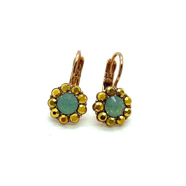 Mariana Earrings Dainty Floral Aurum & Pacific Opal Austrian Crystals Golden Coast Dancing the Night Away Coll.