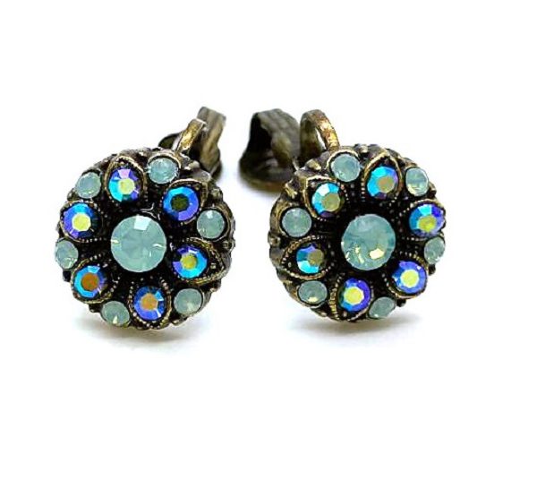 Mariana Earrings My Treasures Coll. Dainty Floral Pacific Opal & AB Austrian Crystals