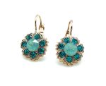 Earrings By Mariana Congo Africa Coll. Adorable Floral Greens Austrian Crystals