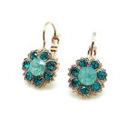 Earrings By Mariana Congo Africa Coll. Adorable Floral Greens Austrian Crystals - Image 2