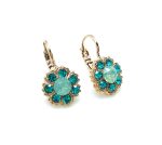 Earrings By Mariana Congo Africa Coll. Adorable Floral Greens Austrian Crystals - Image 3