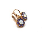Earrings By Mariana Woman Adorable Floral Tanzanite and Opal Swarovski Crystals - Image 3