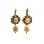 Mariana Earrings Timeless Pearl Mineral, Clear & Golden Shadow Swarovski Crystals Caribbean Life Coll.