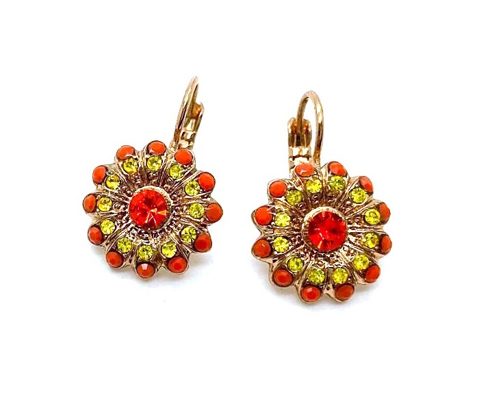 E-1423-3-1031-RG6 (3) Mariana Earrings Stunning Oranges & Jonquil Austrian Crystals Strength Inspiration Coll. - Image 1