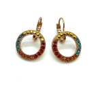 Mariana Earrings Round Beaded Colorful Austrian Crystals Daphne East Meets West Coll