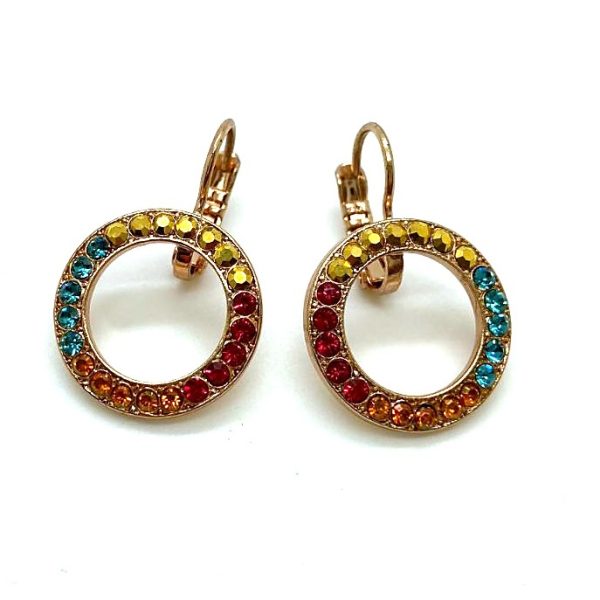 Mariana Earrings Round Beaded Colorful Austrian Crystals Daphne East Meets West Coll