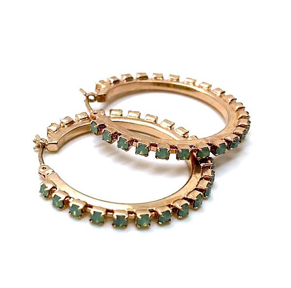 Mariana Earrings Hoop Beaded Pacific Opal Swarovski Crystals My Treasures Coll.
