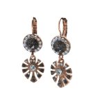 Earrings By Mariana Zulu Africa Coll. Glamorous Clear & Silver Night Austrian Crystals - Image 3