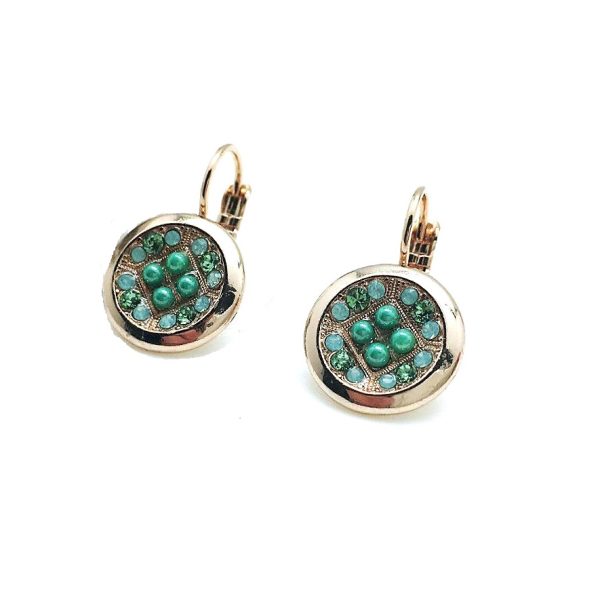 Mariana Earrings Gorgeous Greens Swarovski Crystals Congo Africa Coll.